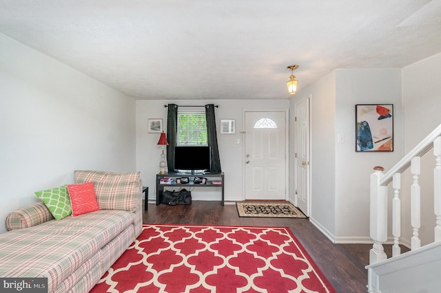 845 Angel Valley Ct, Edgewood, MD 21040 - entrance foyer with stairway and wood finished floors