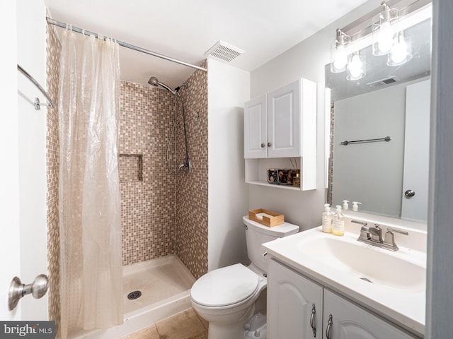 14901 Joshua Tree Rd, North Potomac, MD 20878 - bathroom with a tile shower, vanity, and tile patterned flooring