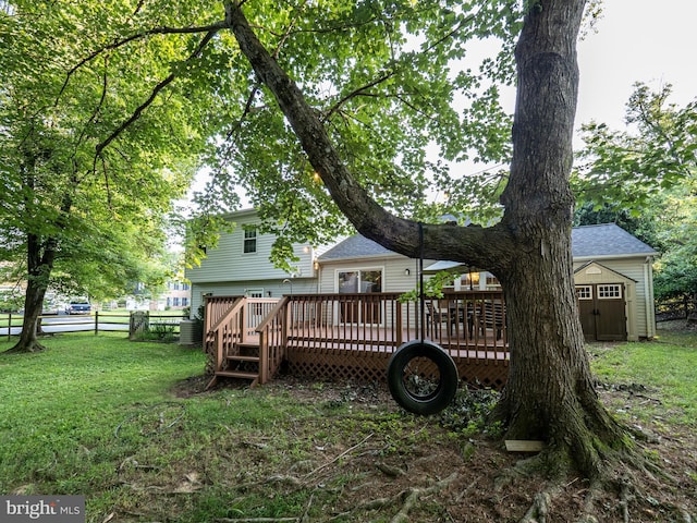 14901 Joshua Tree Rd, North Potomac, MD 20878 - back of house featuring a deck and a storage unit