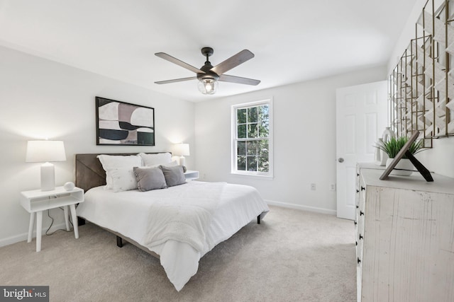 10164 Sassafras Woods Ct, Burke, VA 22015 - bedroom with light colored carpet and a ceiling fan