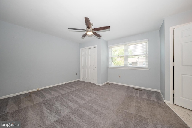 1368 Abbey Way, Bensalem, PA 19020 - unfurnished bedroom featuring carpet flooring, ceiling fan, and a closet