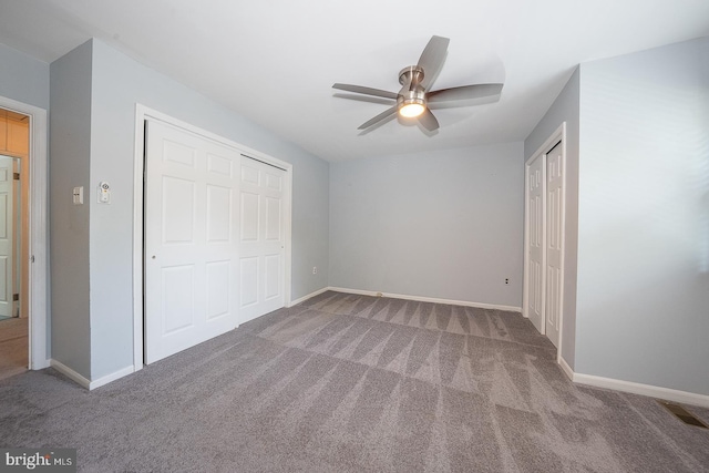 1368 Abbey Way, Bensalem, PA 19020 - unfurnished bedroom with carpet, ceiling fan, and a closet
