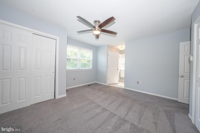 1368 Abbey Way, Bensalem, PA 19020 - unfurnished bedroom with carpet floors, a closet, ceiling fan, and connected bathroom