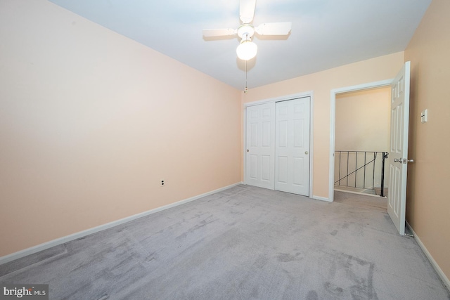 1368 Abbey Way, Bensalem, PA 19020 - unfurnished bedroom with carpet flooring, a closet, and a ceiling fan