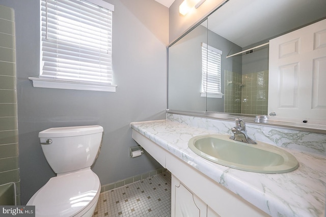 1368 Abbey Way, Bensalem, PA 19020 - bathroom with vanity, a shower, and tile patterned floors