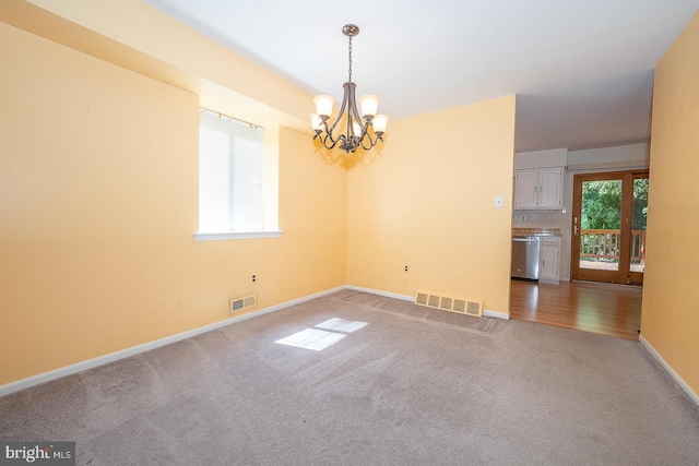 1368 Abbey Way, Bensalem, PA 19020 - carpeted empty room featuring a chandelier and baseboards
