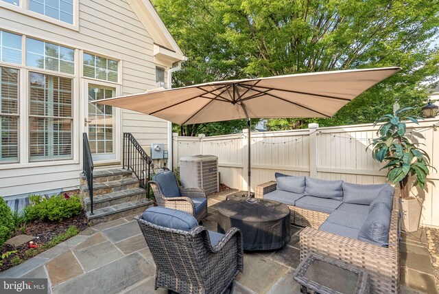 10111 Ballynahown Cir, Fairfax, VA 22030 - view of patio featuring entry steps and an outdoor hangout area