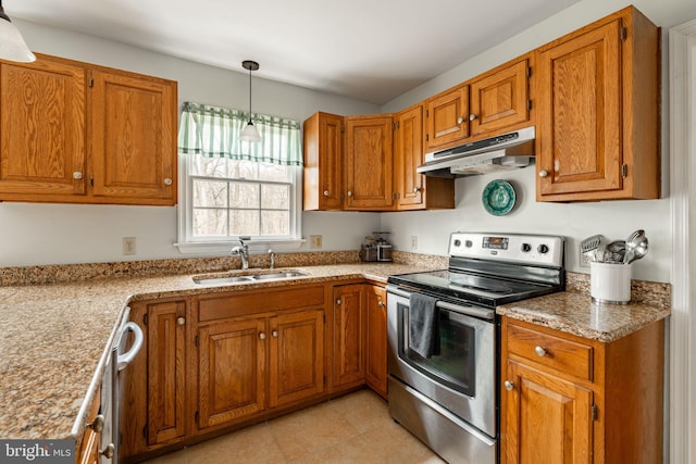 5 Charcoal Ln, Mohnton, PA 19540 - kitchen with appliances with stainless steel finishes, under cabinet range hood, and brown cabinets