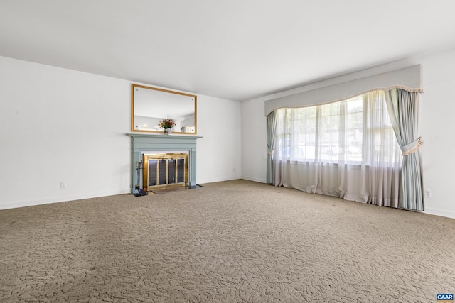 608 Davis Ave, Charlottesville, VA 22901 - unfurnished living room featuring carpet and a fireplace with flush hearth