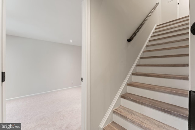 12560 Kempston Ln, Woodbridge, VA 22192 - stairway featuring carpet flooring and recessed lighting
