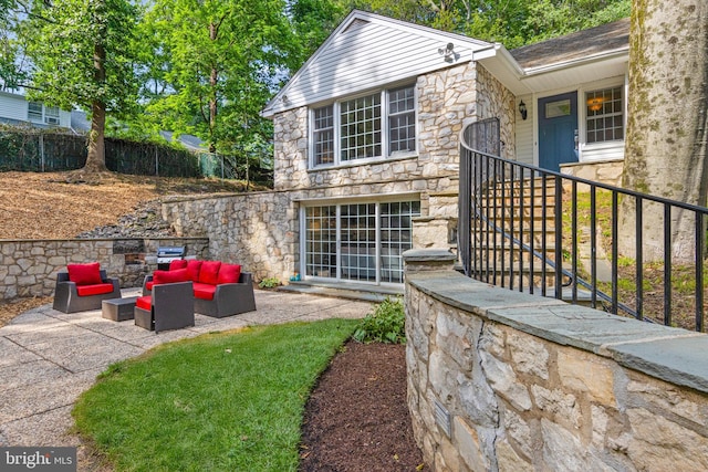 13 Weirwood Rd, Wayne, PA 19087 - exterior space featuring an outdoor hangout area and a patio