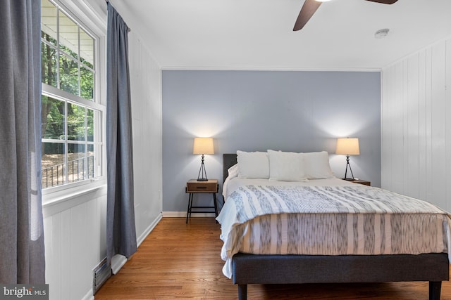 13 Weirwood Rd, Wayne, PA 19087 - bedroom with wood finished floors and ceiling fan