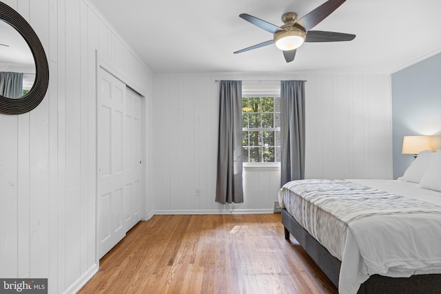 13 Weirwood Rd, Wayne, PA 19087 - bedroom featuring wood finished floors, a closet, and a ceiling fan