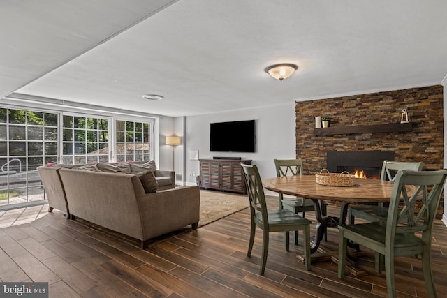 13 Weirwood Rd, Wayne, PA 19087 - living area with dark wood finished floors and a fireplace
