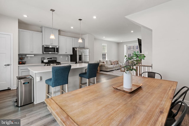 28 Boot Ln, Gilbertsville, PA 19525 - dining area featuring light wood-style floors and recessed lighting