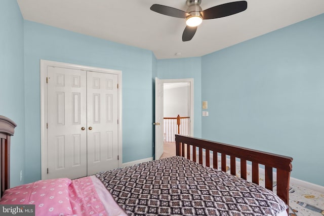 14512 Penderlea Ct, Gainesville, VA 20155 - bedroom with a closet and a ceiling fan