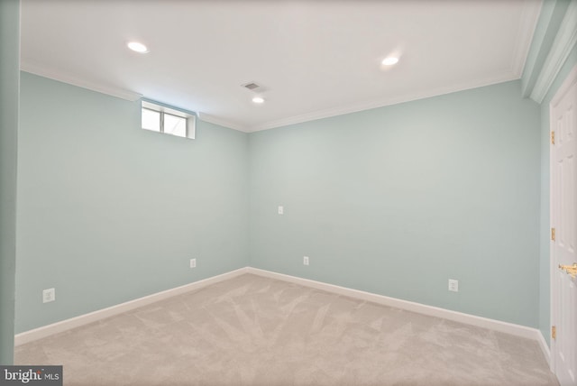 14512 Penderlea Ct, Gainesville, VA 20155 - empty room featuring ornamental molding, light carpet, and recessed lighting