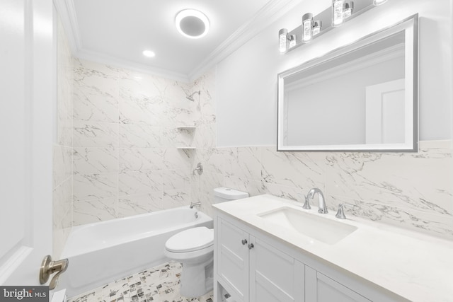 321 Persica Plz, Monroe Township, NJ 08831 - full bath with crown molding, vanity, and shower / bathtub combination