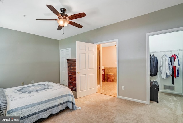 6532 Grange Ln Unit 103, Alexandria, VA 22315 - bedroom featuring light colored carpet, a closet, a spacious closet, and ensuite bathroom