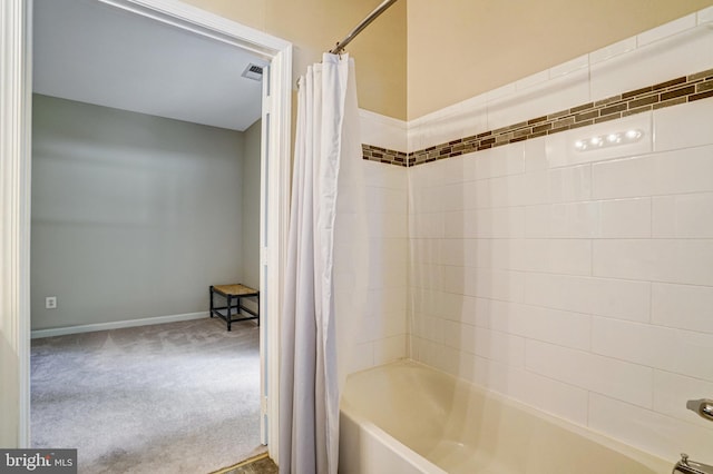 6532 Grange Ln Unit 103, Alexandria, VA 22315 - full bathroom with shower / bath combo with shower curtain and baseboards