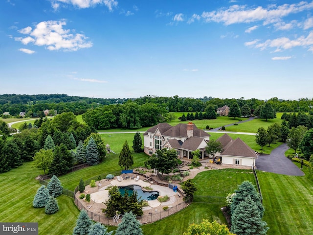 2740 Allen Glen Dr, Mechanicsburg, PA 17055 - view from above of property featuring a tree filled landscape and a pool