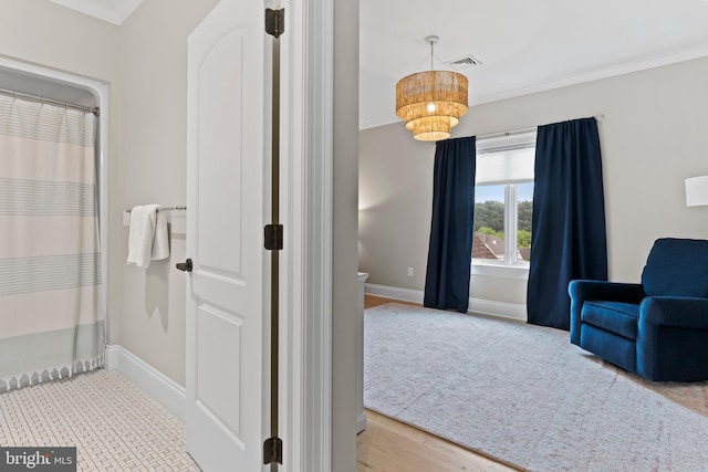 2740 Allen Glen Dr, Mechanicsburg, PA 17055 - full bathroom featuring crown molding and a shower with curtain