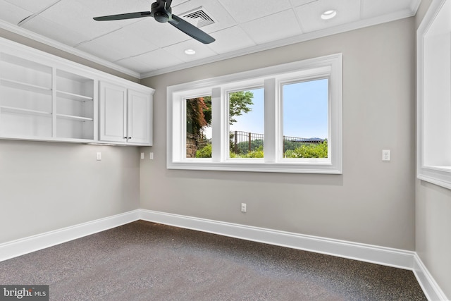 2740 Allen Glen Dr, Mechanicsburg, PA 17055 - spare room with ceiling fan, crown molding, and recessed lighting