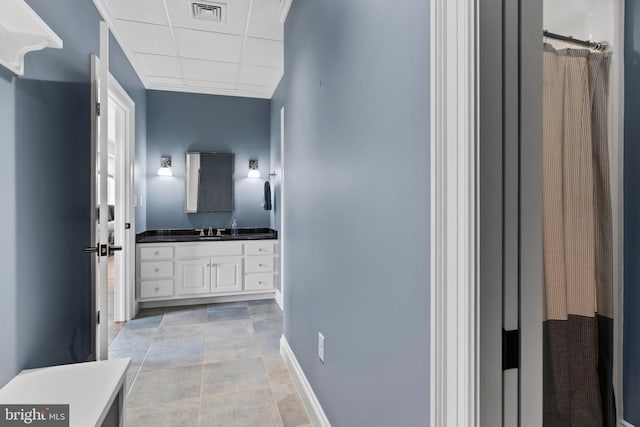 2740 Allen Glen Dr, Mechanicsburg, PA 17055 - full bath with vanity, a drop ceiling, and a shower with shower curtain