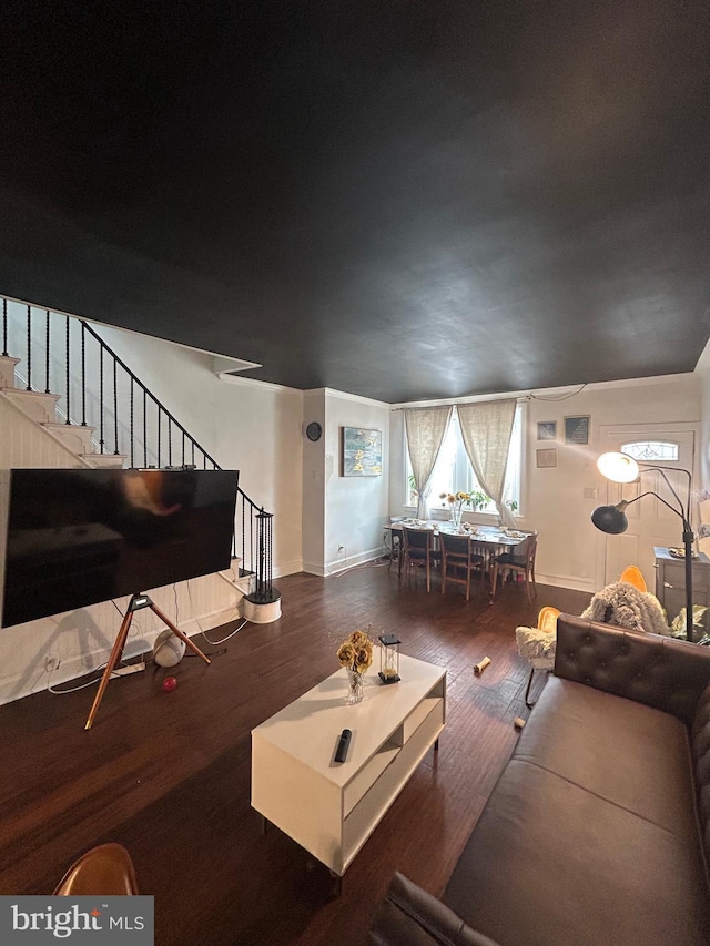 3030 Edgemont St, Philadelphia, PA 19134 - living room with stairs and wood finished floors
