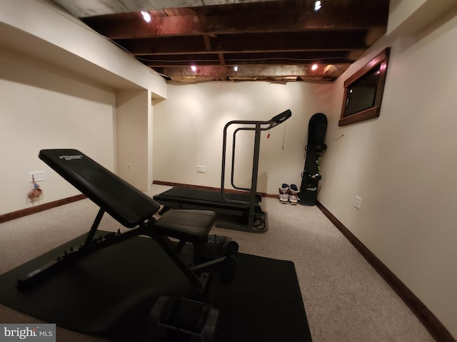 540 Weadley Rd, King Of Prussia, PA 19406 - workout room featuring carpet flooring and baseboards