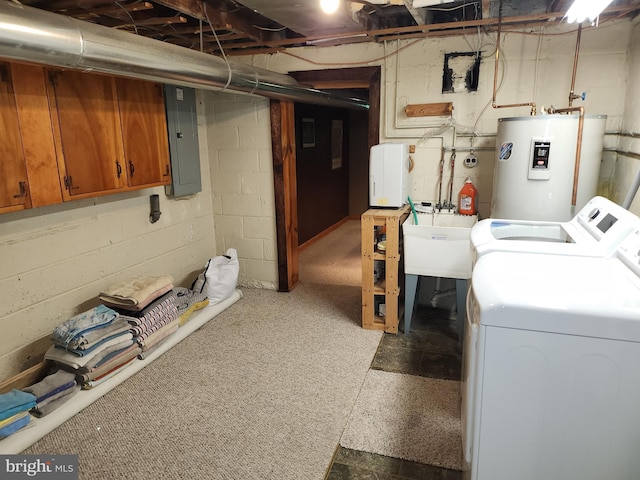 540 Weadley Rd, King Of Prussia, PA 19406 - laundry area featuring electric water heater, electric panel, and independent washer and dryer