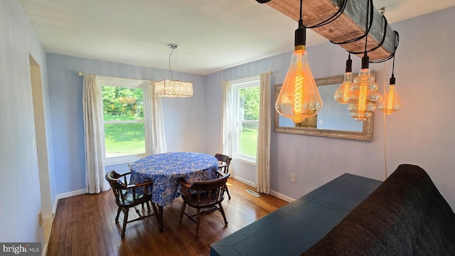 93 W Center St, Glen Rock, PA 17327 - dining space featuring wood finished floors and a chandelier