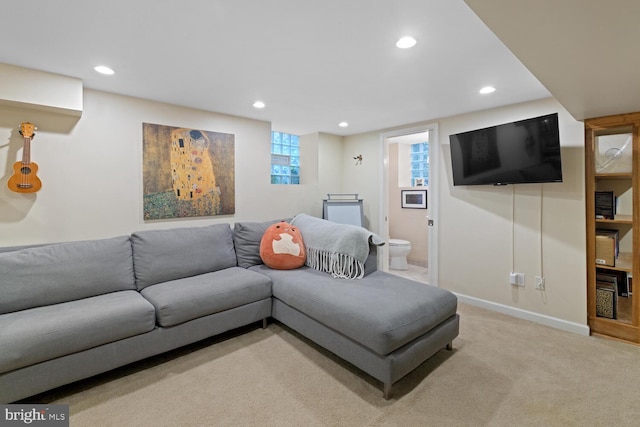 16 E Abington Ave, Philadelphia, PA 19118 - living area featuring recessed lighting and carpet floors