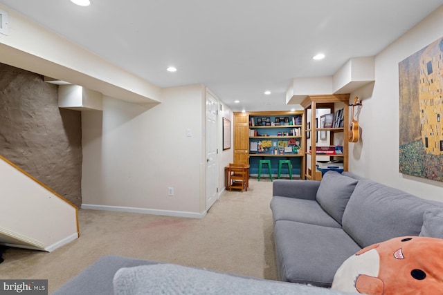 16 E Abington Ave, Philadelphia, PA 19118 - living area featuring carpet floors and recessed lighting