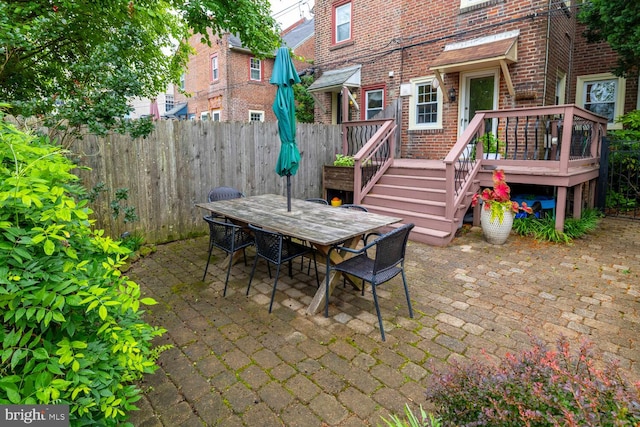 16 E Abington Ave, Philadelphia, PA 19118 - view of patio featuring outdoor dining space and a wooden deck