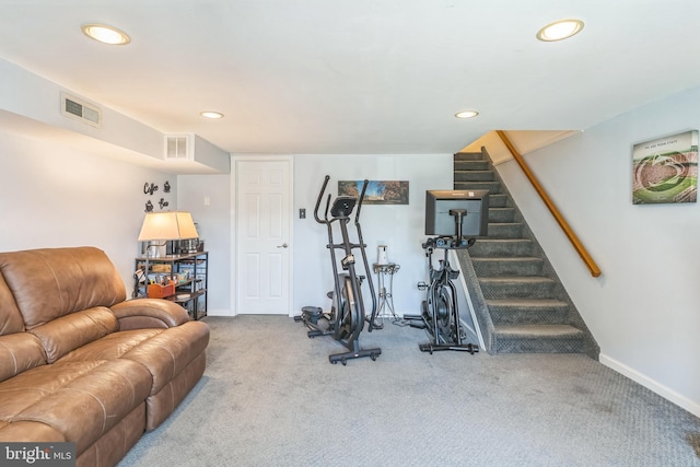 8905 Dewees St, Philadelphia, PA 19152 - exercise room with recessed lighting and carpet floors