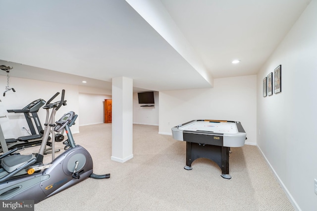 14 Quail Ridge Dr, Reading, PA 19607 - rec room featuring carpet flooring and recessed lighting