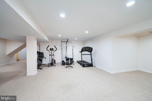 14 Quail Ridge Dr, Reading, PA 19607 - exercise area with carpet flooring and recessed lighting