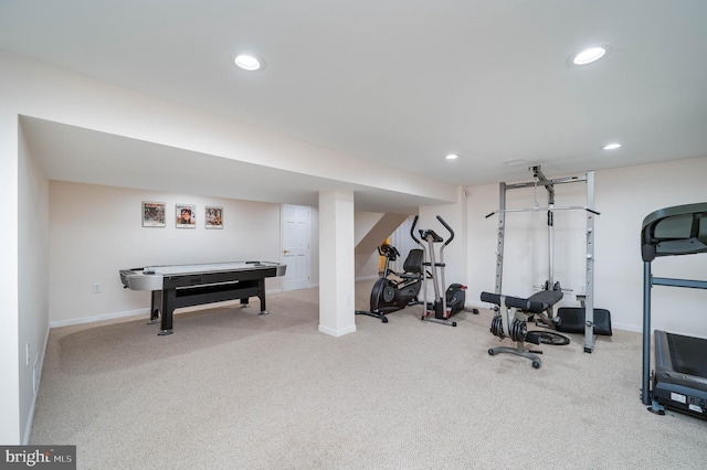 14 Quail Ridge Dr, Reading, PA 19607 - workout room with carpet flooring and recessed lighting