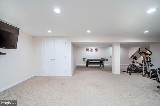 14 Quail Ridge Dr, Reading, PA 19607 - game room featuring recessed lighting and carpet flooring
