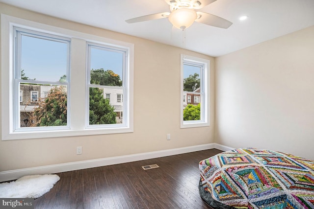4641 Fernhill Rd, Philadelphia, PA 19144 - unfurnished bedroom with dark wood-style flooring and a ceiling fan
