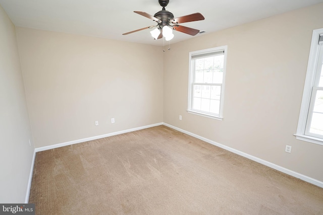 1322 Aspen Dr, Salisbury, MD 21804 - carpeted spare room featuring a ceiling fan and baseboards