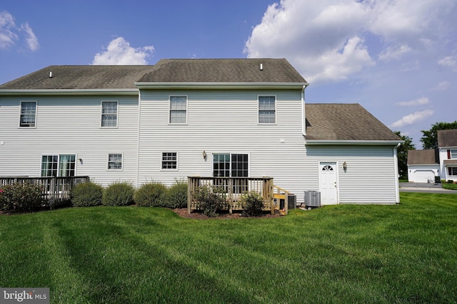 1322 Aspen Dr, Salisbury, MD 21804 - back of property featuring a deck, a lawn, and a shingled roof