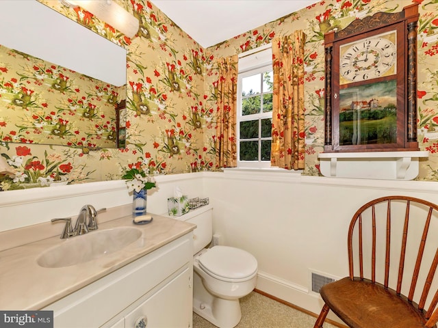 306 Grove Blvd, Frederick, MD 21701 - bathroom with wallpapered walls and vanity