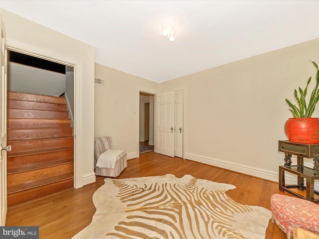 306 Grove Blvd, Frederick, MD 21701 - living area featuring stairway and wood finished floors
