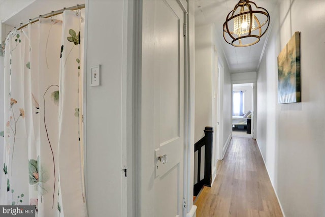 3314 Orchard Pl, Reading, PA 19605 - corridor with light wood-style flooring and a chandelier