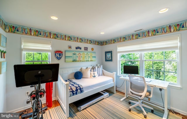 1421 Custom House Sq, Bensalem, PA 19020 - bedroom featuring multiple windows, recessed lighting, and an office area