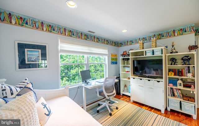 1421 Custom House Sq, Bensalem, PA 19020 - office area featuring wood finished floors and recessed lighting