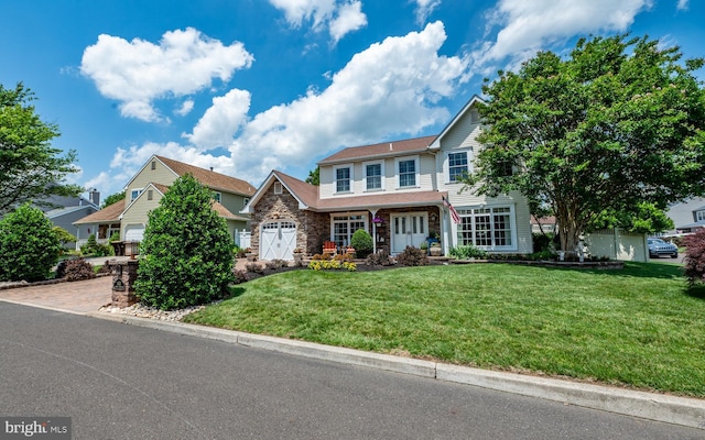 1421 Custom House Sq, Bensalem, PA 19020 - view of front of property featuring a front lawn and stone siding