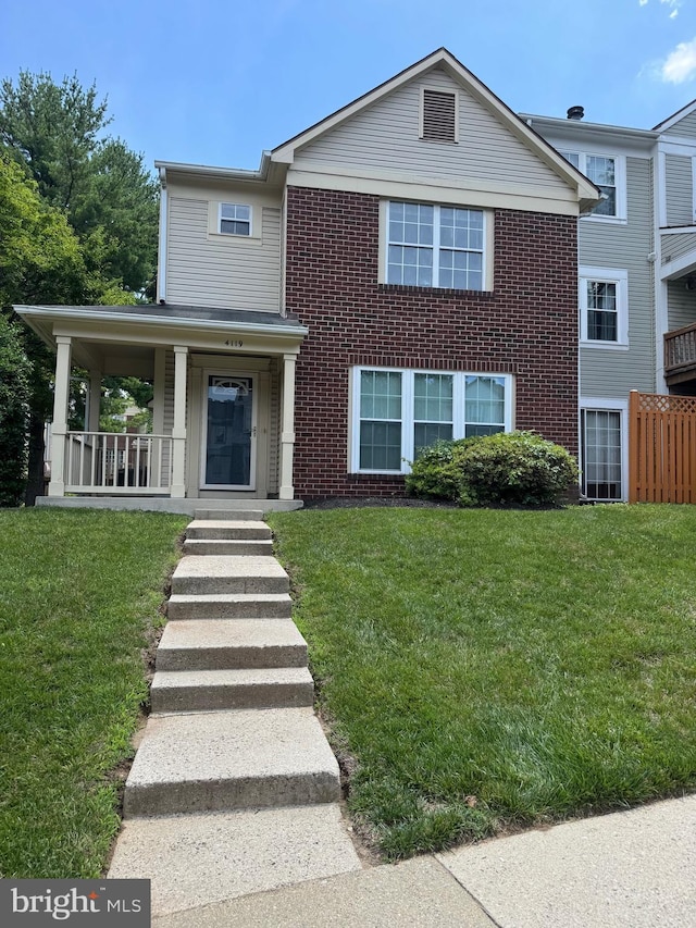 4119 Hunters Hill Cir Unit 4119, Randallstown, MD 21133 - view of front of property featuring a porch and brick siding